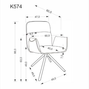 K574 tuoli harmaa