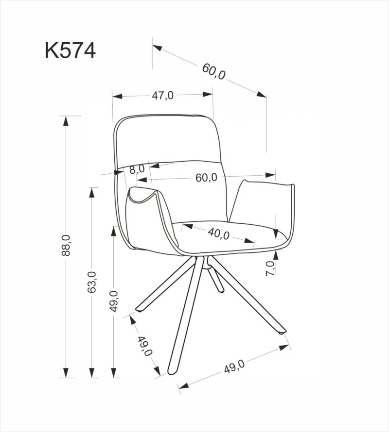K574 tuoli harmaa
