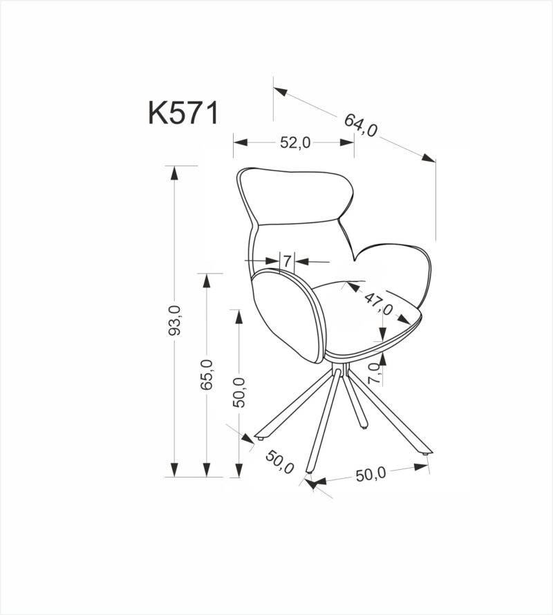 K571 tuoli, harmaa