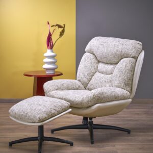 KRONOS nojatuoli ottomaanilla, beige / monivärinen