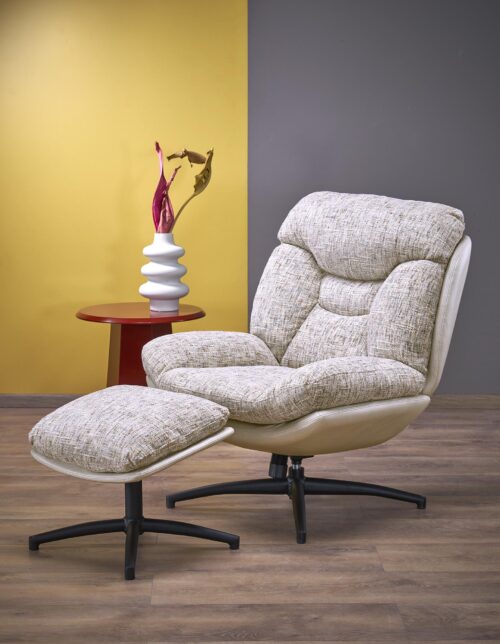 KRONOS nojatuoli ottomaanilla, beige / monivärinen
