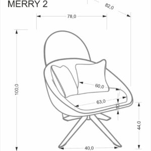 MERRY 2 vapaa-ajan tuoli kääntyvällä toiminnolla, cappuccino