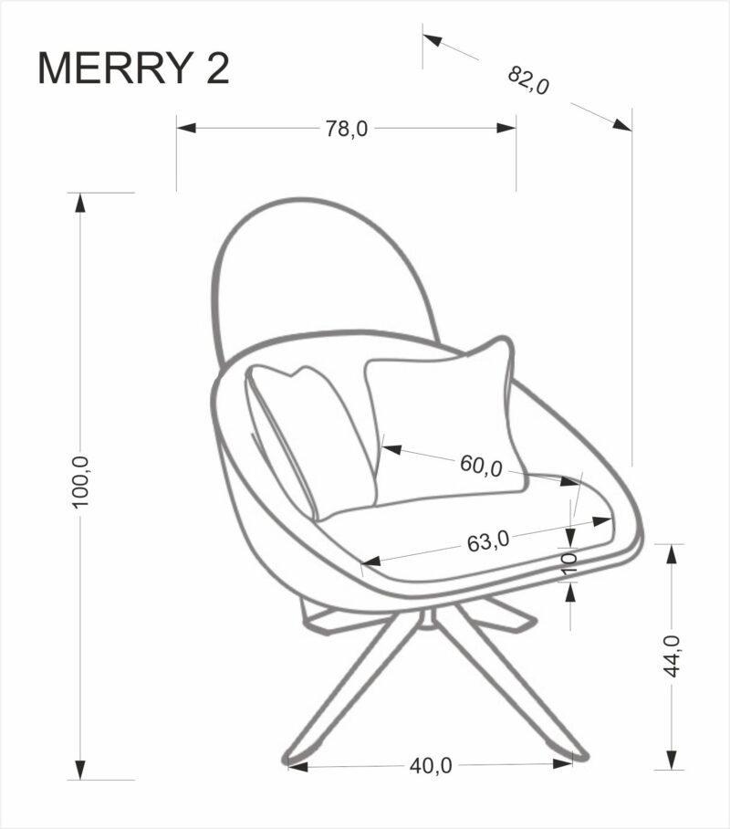 MERRY 2 vapaa-ajan tuoli kääntyvällä toiminnolla, cappuccino