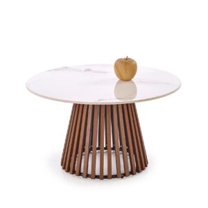 CARINA c.pöytä beige marmori / pähkinä