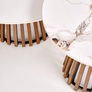CARINA_S c.pöytä beige marmori / pähkinä