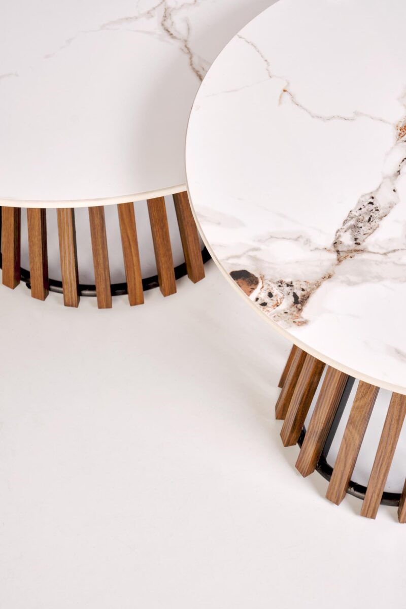 CARINA_S c.pöytä beige marmori / pähkinä