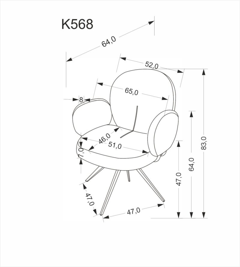 K568 tuoli, tumma beige