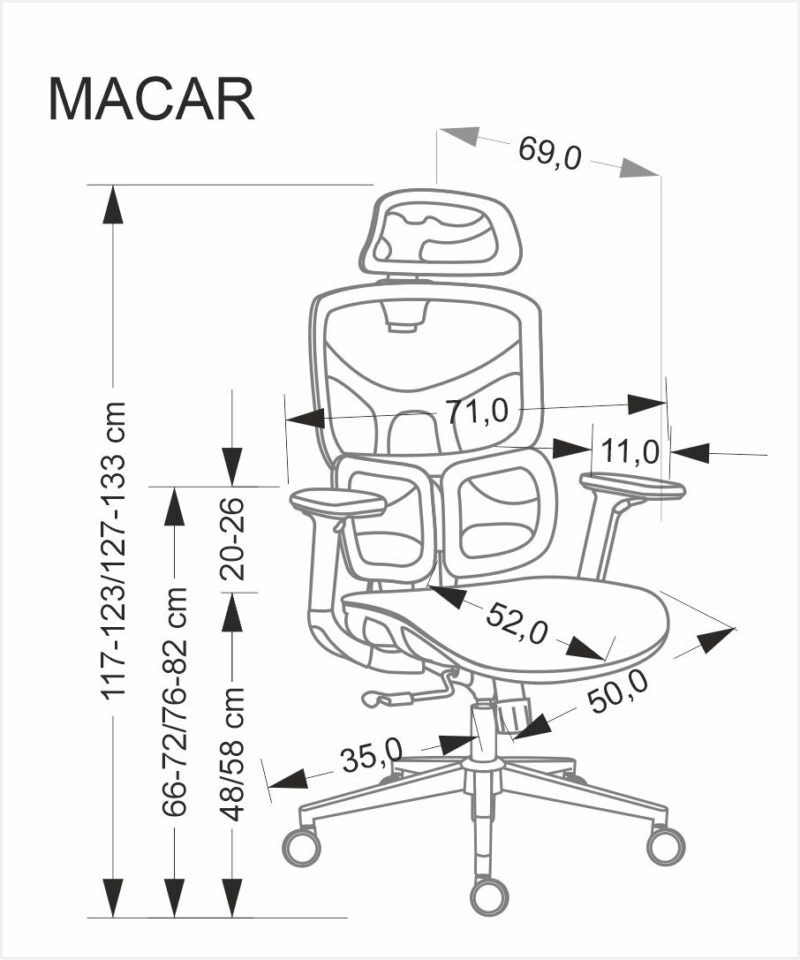 MACAR työtuoli, musta