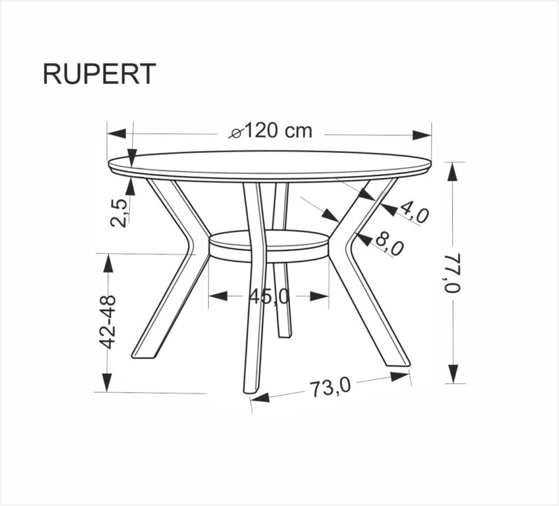 RUPERT pyöreä pöytä, pähkinä