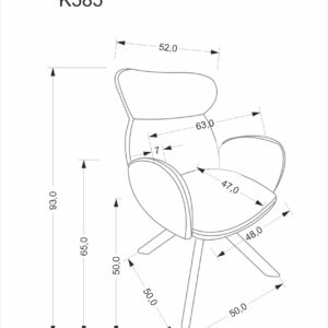 K585 tuoli, tumma beige / pähkinä