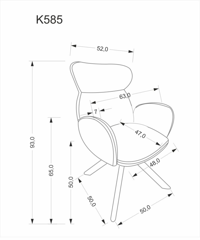 K585 tuoli, tumma beige / pähkinä