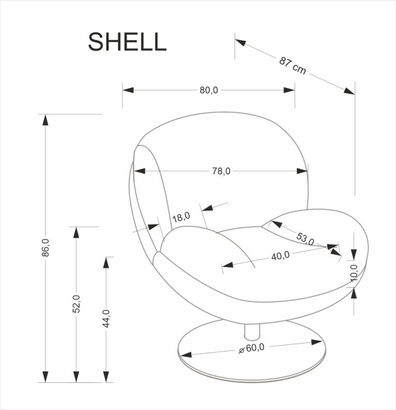 SHELL l.tuoli, harmaa