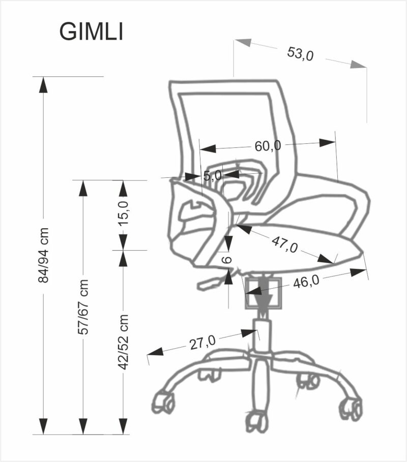 GIMLI-työtuoli, musta