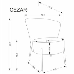 CEZAR l.tuoli, harmaa