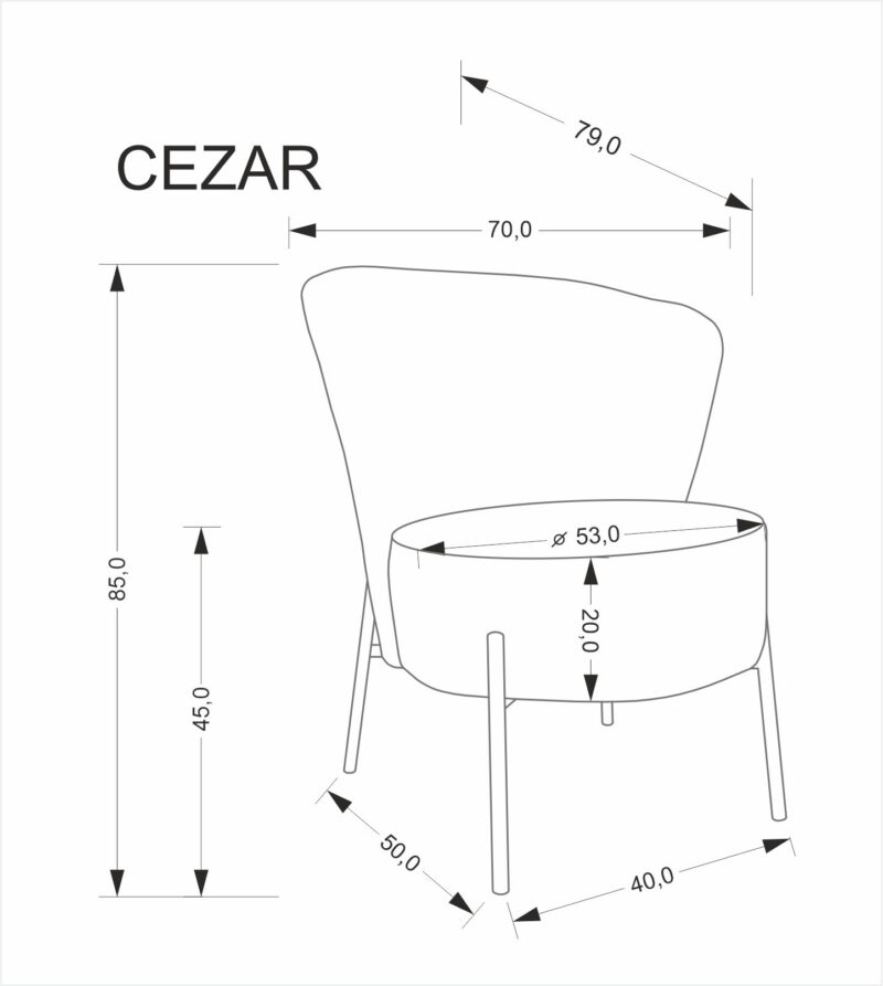 CEZAR l.tuoli, harmaa