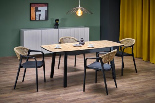 BARRIL jatkopöytä, väri: artisan tammi / musta