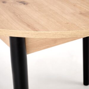 Pidentävä Ruokapöytä PIVARO, tammi / mustat jalat