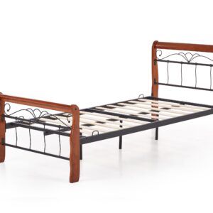 Sänky VERLINA 90x200, antiikkikirsikka / musta