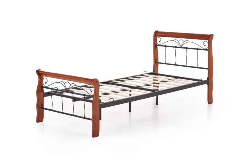 Sänky VERLINA 90x200, antiikkikirsikka / musta