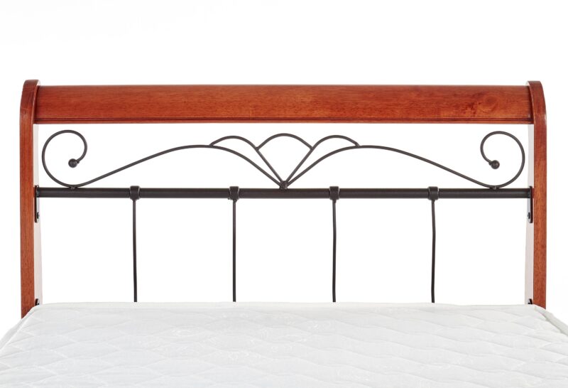 Sänky VERLINA 90x200, antiikkikirsikka / musta