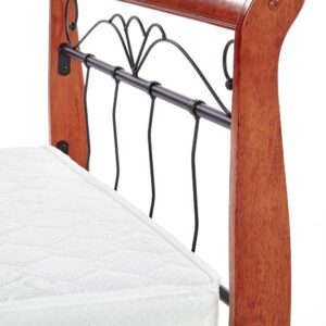 Sänky VERLINA 90x200, antiikkikirsikka / musta