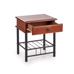 Yöpöytä FIONA, tumma kirsikka / musta