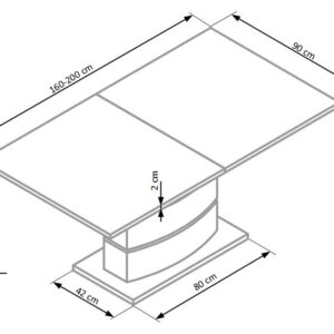 Säädettävä ruokapöytä NOPEIN, valkoinen