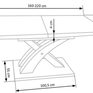 Ruokapöytä SANDER, valkoinen