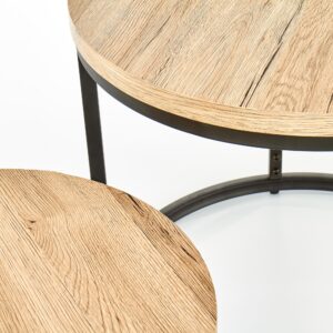 Kahvilapöytäsetti OREO, musta / tammi