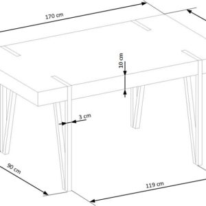 Ruokapöytä XEENA, suorakulmainen