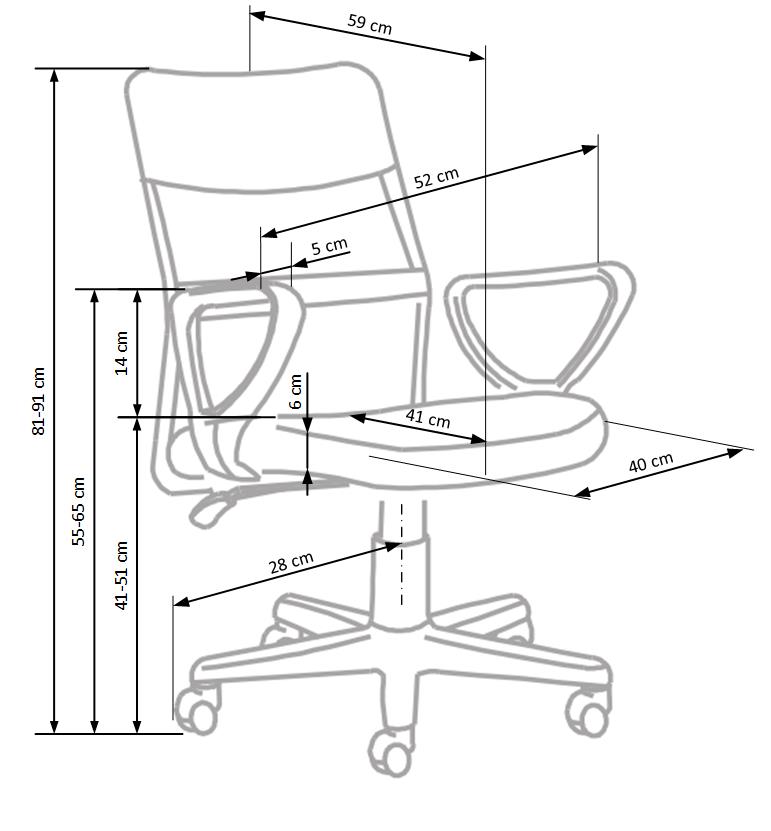 Toimiston tuoli TIMMON, harmaa / musta
