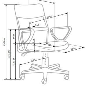 Työpöytätuoli TIMMON, turkoosi / musta