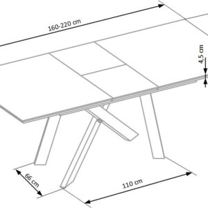 Ruokapöytä BELONA, tammi / musta
