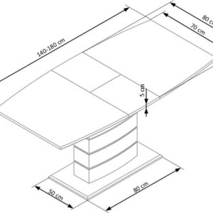 Laajennettava ruokapöytä TORVEN