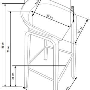 Baarituoli TENOR, valkoinen