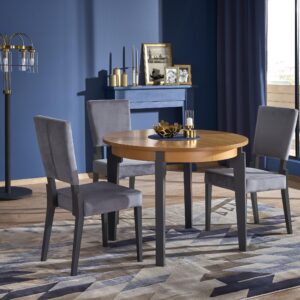 Pyöreä ruokapöytä SORBAS, tammi / grafiitti