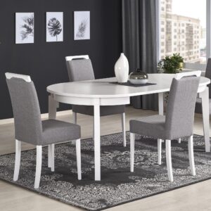 Pyöreä ruokapöytä SORBAS, valkoinen