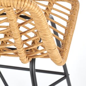 Baari-tuoli TARO, luonnollinen / metalli