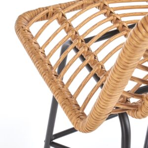 Baari-tuoli TARO, luonnollinen / metalli