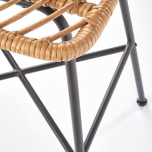 Baari-tuoli TARO, luonnollinen / metalli