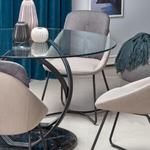 Pyöreä ruokapöytä OPTAR, lasi