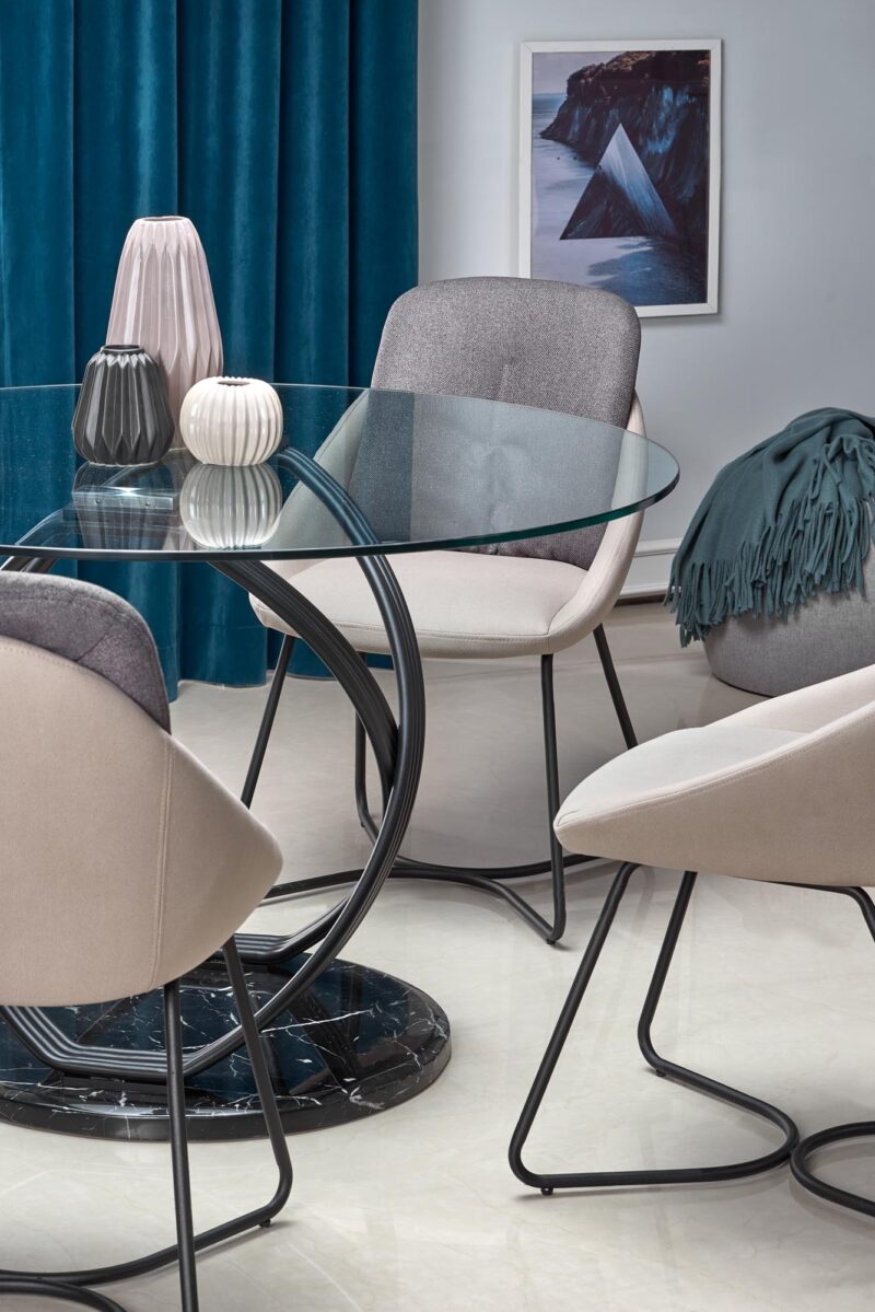 Pyöreä ruokapöytä OPTAR, lasi