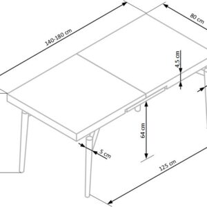 Ruokapöytä BELLUNA, tammi / musta