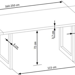 Ruokapöytä RADENO 160, massiivipuusta