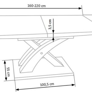 Pidentävä Ruokapöytä SANDER, sonoma tammi