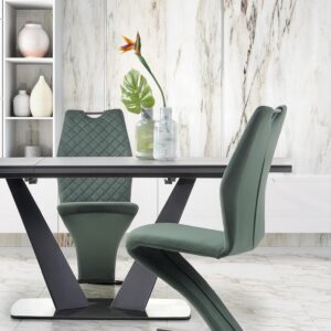 Pidennettävä ruokapöytä FANGOR, tummanharmaa / musta