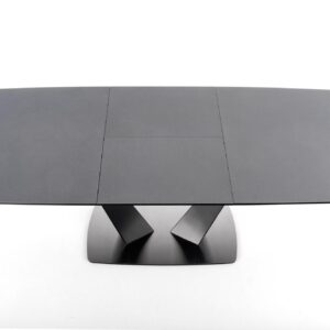 Pidennettävä ruokapöytä FANGOR, tummanharmaa / musta