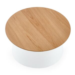 Kahvilapöytä AZZURA, luonnollinen / valkoinen