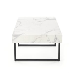 Kahvipöytä AURARIO, valkoinen marmi / musta
