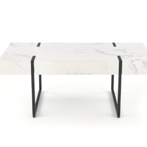 Kahvipöytä AURARIO, valkoinen marmi / musta